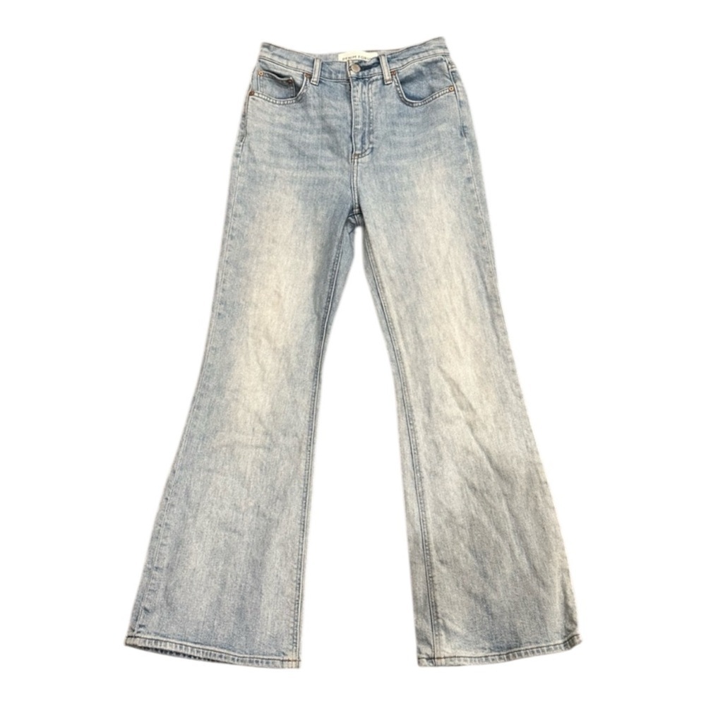 Denim Forum the Twiggy high-rise flare 28L Light Blue Jeans sz 25 Boho Hippie
